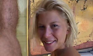 Interviewed French blonde teen unconcealed and bonked