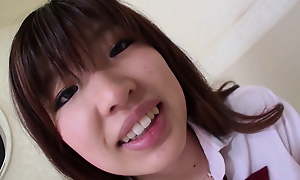 schoolgirl creampie -  teen from Japan with hairy cunt