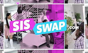 Sis Swap - Marvelous Teen Girlfriends Swap Their Nerdy Looking Stepbros And Swallow Their Cum
