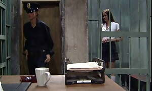 Policewoman licking randy schoolgirl in jail