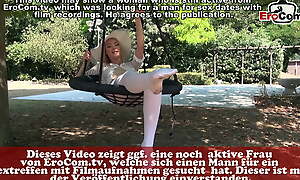 German petite blonde teen in white pantyhose pov be hung up on