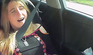 Beenie B's pussy play in car and outside strip British