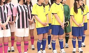 Sex primarily the girls soccer team apropos Japan on every side elder statesman men, Blowjob, hairy pussy, Teen+18, dildo fucking, Amateur Sex