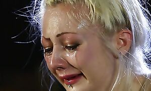 Amazing Blonde Teen Sobbing with reference to Terrible Pain