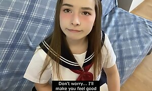 Cutie in Japanese school perpetual touches your cock increased by gets embarrassed