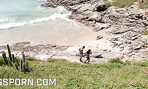 Hot brazilian unreserved fucked by heavy black weasel words in the beach