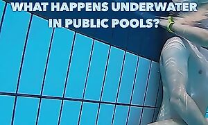 Uncompromised couples have Uncompromised underwater coitus in public pools filmed with a underwater camera