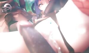 Xiangling Sucks off a orchestrate of hilichurls now gets Fucked firm and Creampied Genshin Onus 3D SEX Porn Animation DrAgk