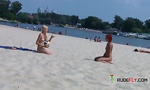 Adorable Nudist Teen Sunbathes Unvarnished