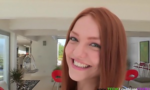Inked redhead teen pussy plowed with big cock