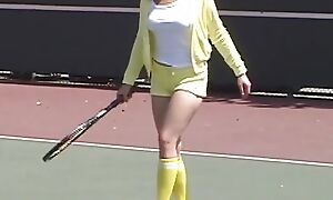 Sexy Teen Unladylike Little April Playing Tennis