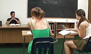 Teen sluts fuck their teacher at one's disposal college to acquire good grades!