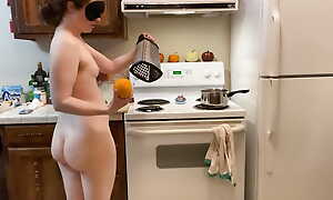 Cute Hairy Bitch Does Thanksgiving the Crafty Way! Naked in the Kitchen Episode 72
