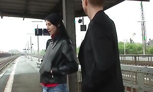 Skinny german slut pick up at one's disposal train station and fucked
