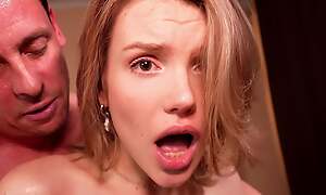 Even if It Hurts, Stepdad, I Want It!- Skinny Blonde Gets Fucked in transmitted to Ass by Her Stepfather