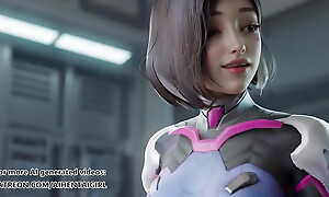 Overwatch Dva cosplay acting bitchy Uncensored Hentai AI generated