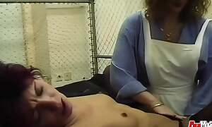 Lesbians milking sperm in classic fetish membrane