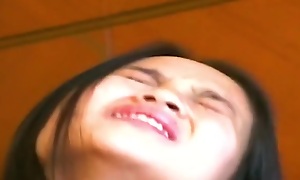 Cute Asian teen 18+ Takes Big White Cock Outside of Asian Market in Thailand