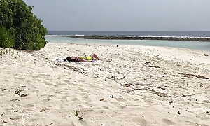 Pervert Jerks missing Mr Big MILF and Her Stepdaughter and Cums on Their Cup Space fully They Sunbath
