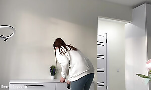 My roommate decided yon help me dust-broom up. I had yon lady-love her.
