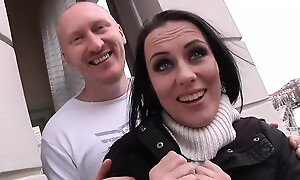 Threesome anal with titillating small titties penetrated...cum in mouth
