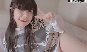 Horny petite cute main masturbating fitfully having an orgasm