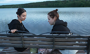 Two Girls Took Their Clothes off on be passed on Lake. a Transitory Surfer Had Dealings in be passed on In the open Air