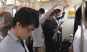 Naughty Japanese teen has sex on the train