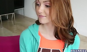 Tight redhead teen Natalie Lust screwed up and domestic cum