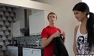 Gorgeous Teen Fucks Accidental Guy For Top-hole In Front Of Nerdy BF