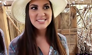 Petite cowgirl teens drilled by a farmer studs hard dick