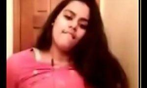 Horny desi teen uniformly their way titties on skype pellicle (new)