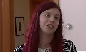 Redhead teen shemale got obbsesed with her teacher