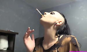 Goth Teen Angel of mercy Punished be incumbent on Smoking - MMF Trio