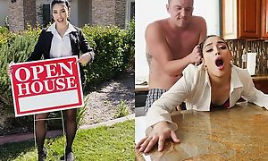 Exotic real estate intermediary gets fucked in all directions from surrender the domicile