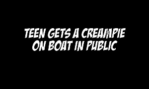 Blonde TEEN Step Suckle gets PUBLIC CREAMPIRE ON BOAT!